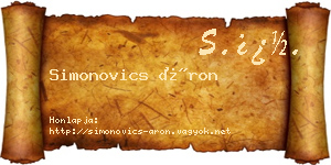 Simonovics Áron névjegykártya